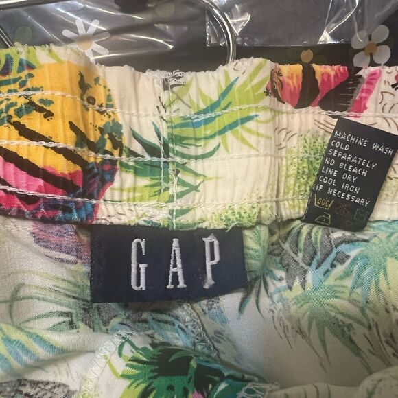 Gap Tropical Lightweight Trousers Novelty Tapered Leg Colorful Size Large Rayon - Picture 9 of 10